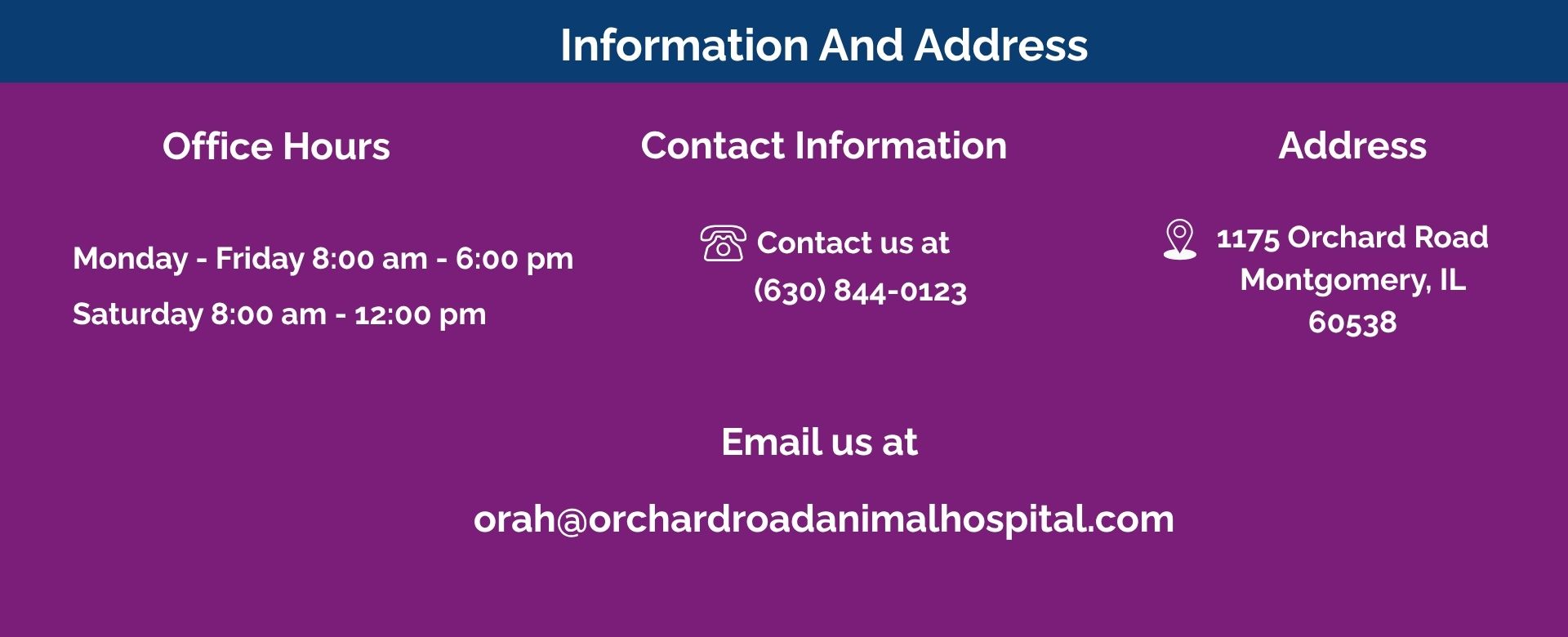 ORAH location and contact page