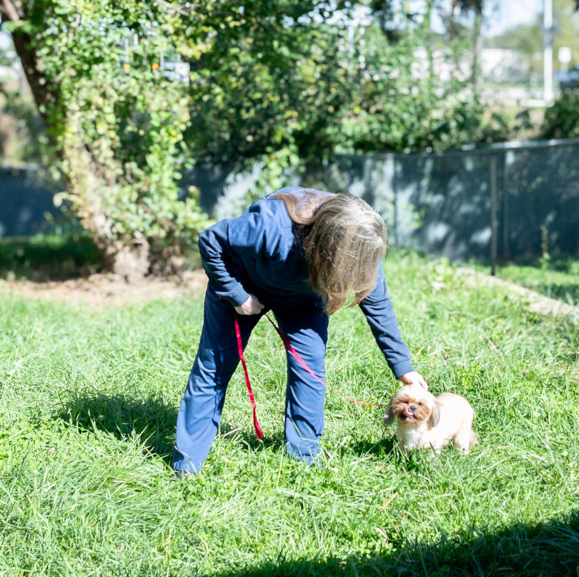 Stacy and Dog Backyard